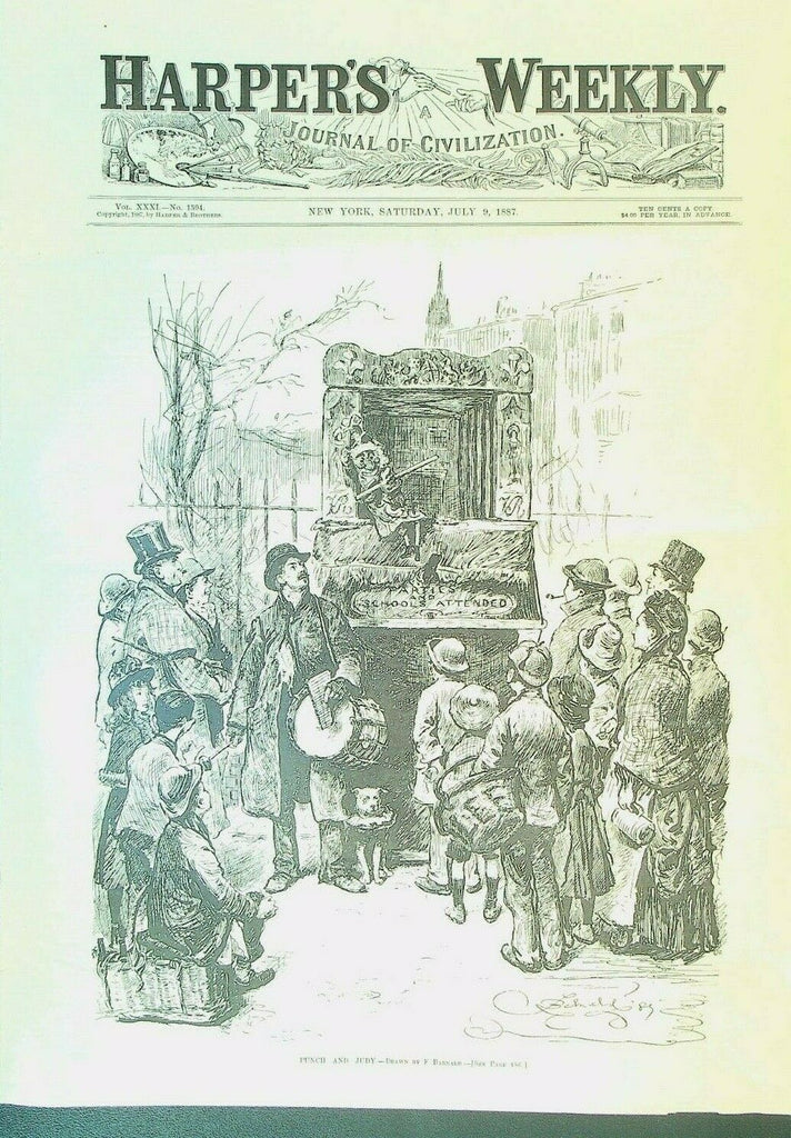 Harper's Weekly July 9 1887 University of Michigan General Sheridan Howard Pyle