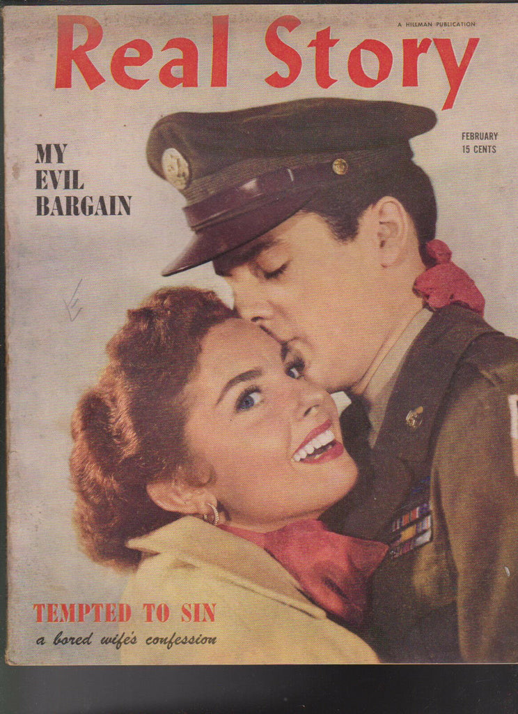 Real Story Magazine February 1952 Tempted to Sin My Evil Bargain Military Cover