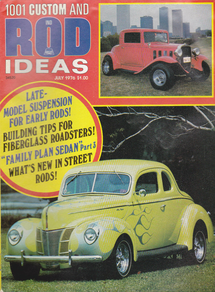 1001 Custom & Rod Ideas Magazine Street Rods July 1976 Free US S/H