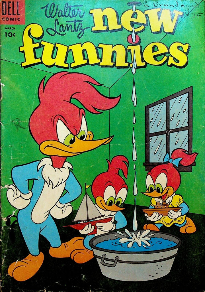 New Funnies 217 Dell Comics 1955 Woody Woodpecker Ceiling Leak