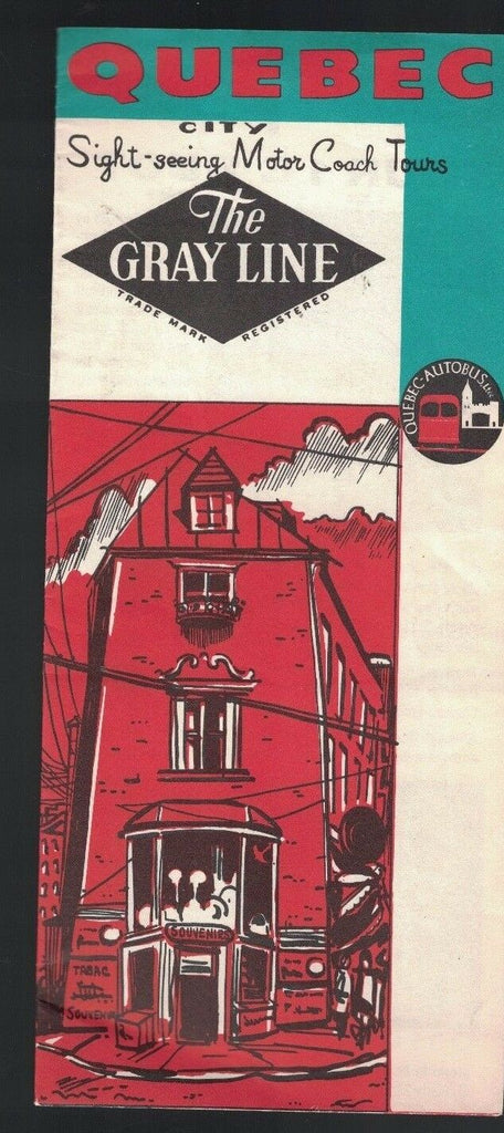 Quebec City Canada 1950s The Gray Line brochure  Motor Coach Tours