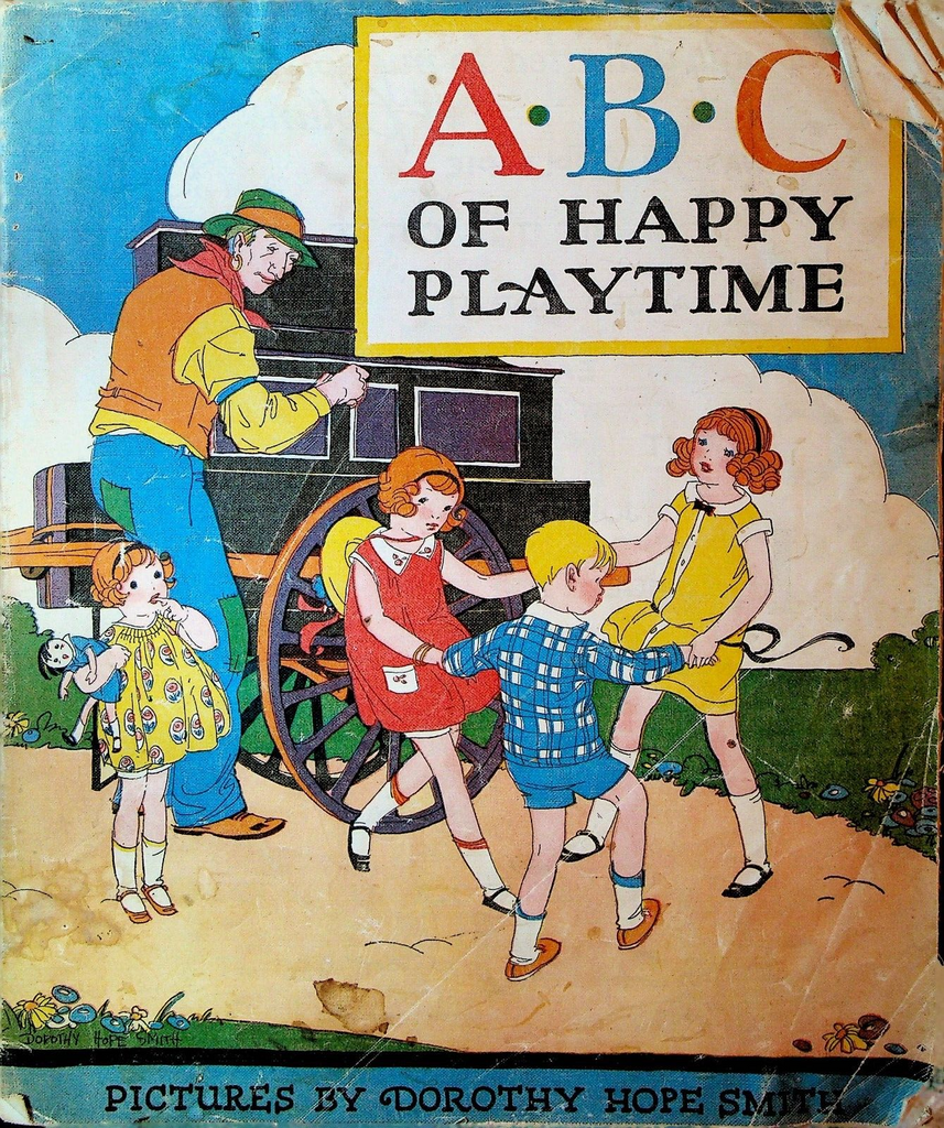 ABC of Happy Playtime Dorothy Hope Smith 1927 McLoughlin Cloth Book Halloween