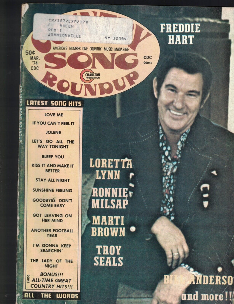 Country Song Roundup March 1974 Loretta Lynn Ronnie Milsap Freddie Hart