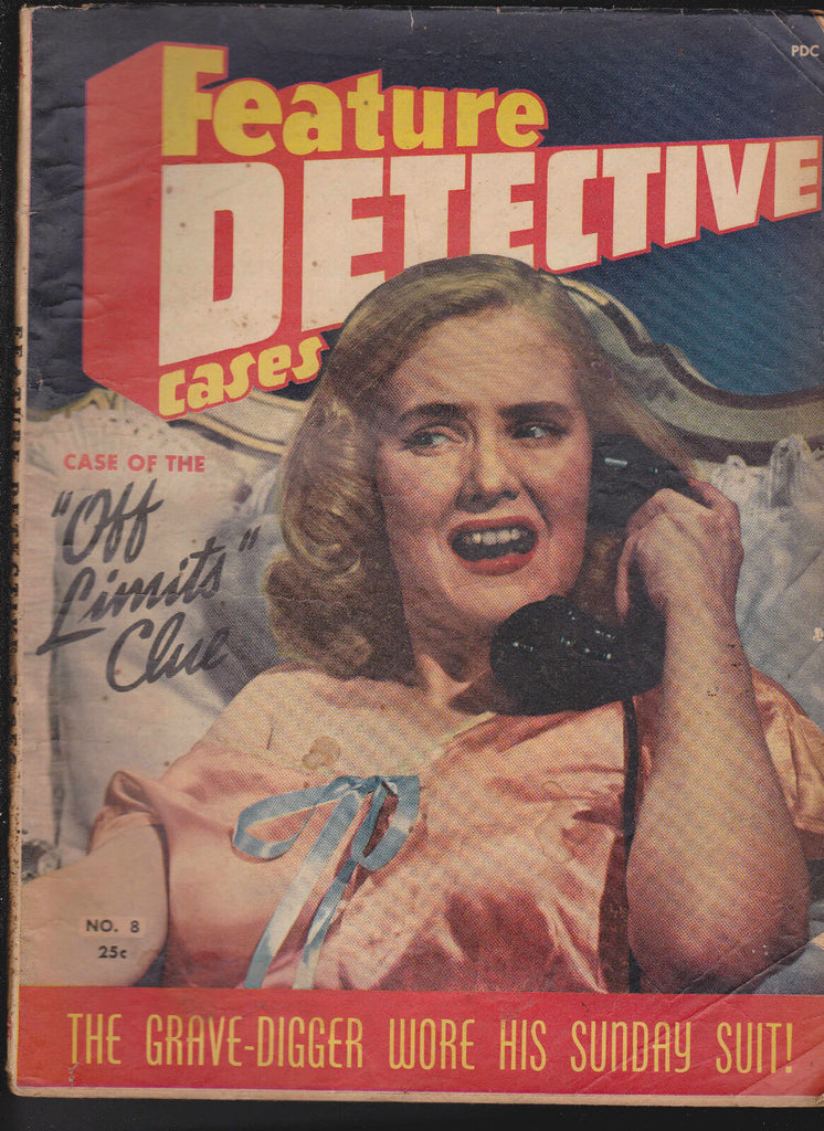 Feature Detective Cases #8 (1946)- Scared Girl on Phone cover