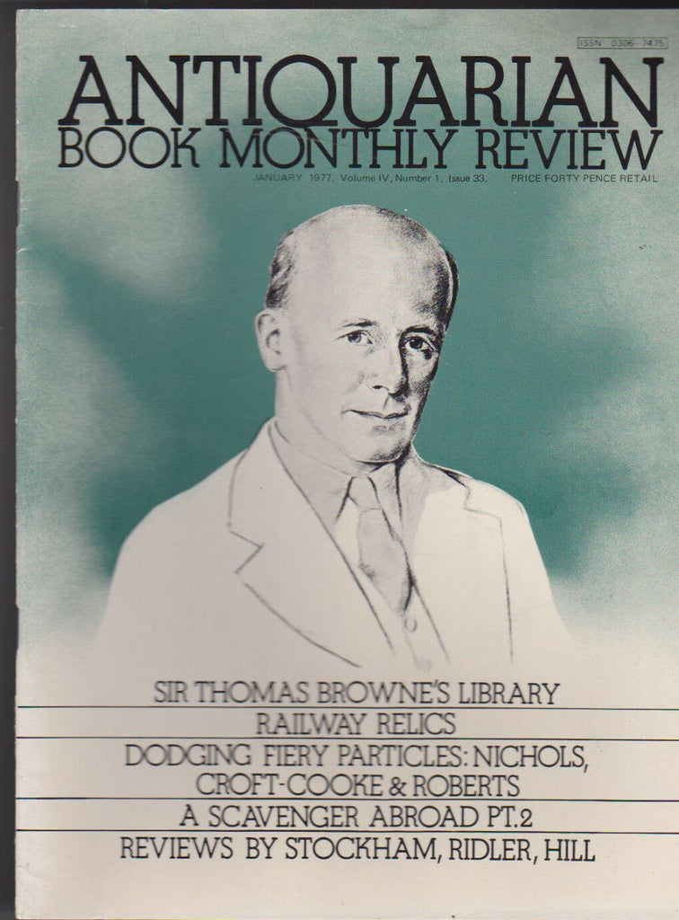 Antiquarian Book Monthly Review January 1977 Railway Relics Sir Thomas Browne