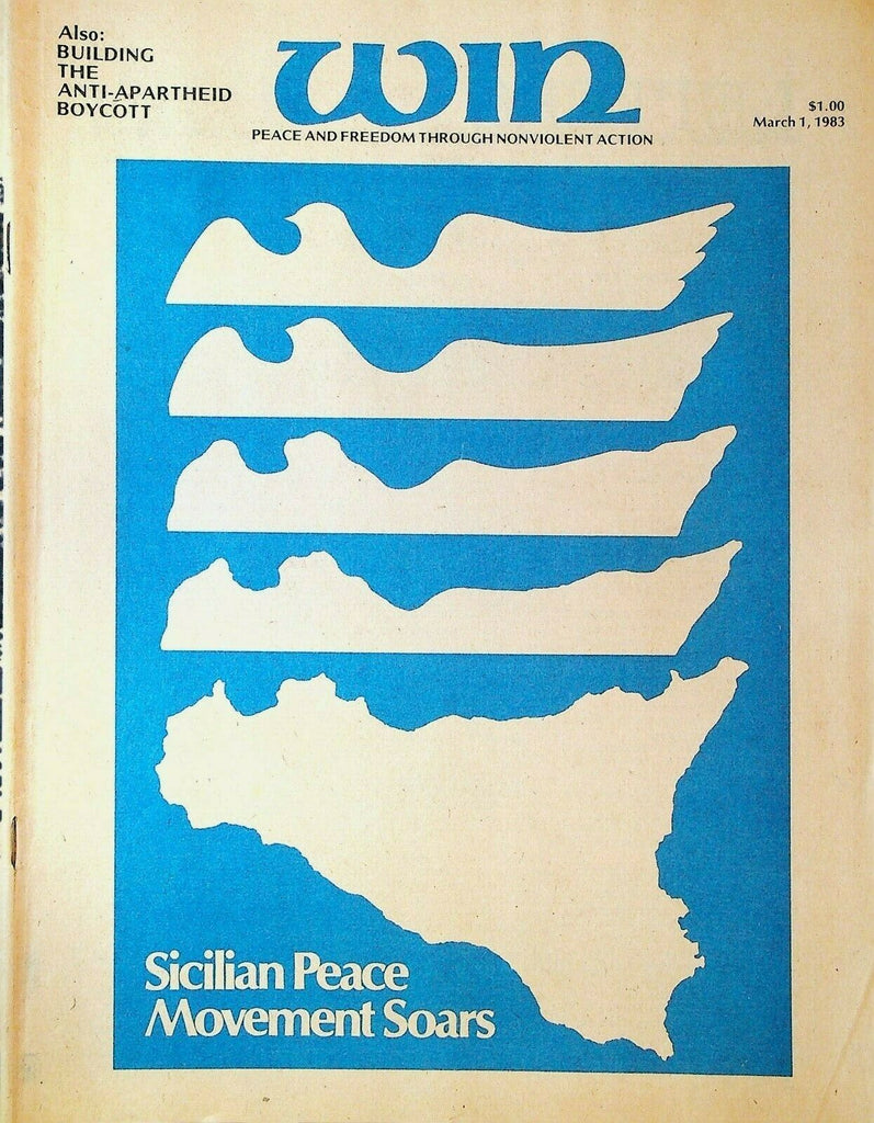 Win Magazine March 1 1983 Anti-Apartheid Boycott Me'ir Pa'il Israel Comiso Italy