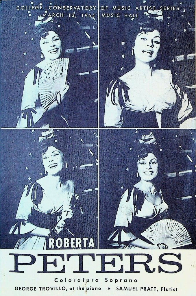 Roberta Peters Coloratura Soprano Program March 13 1964 George Trovillo