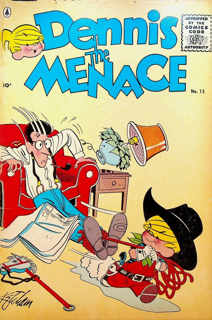 Dennis the Menace 15 Pines Comics 1956 Living Room Cowboy