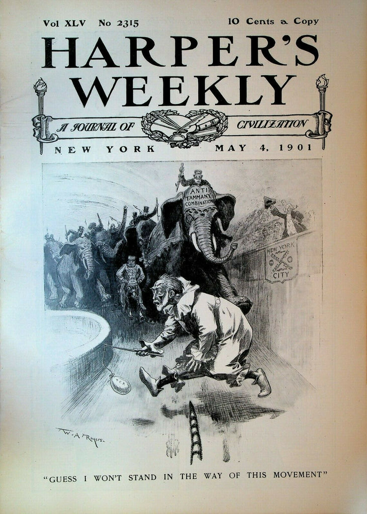Harper's Weekly May 4 1901 Tammany Hall Coney Island Long Island Auto Race