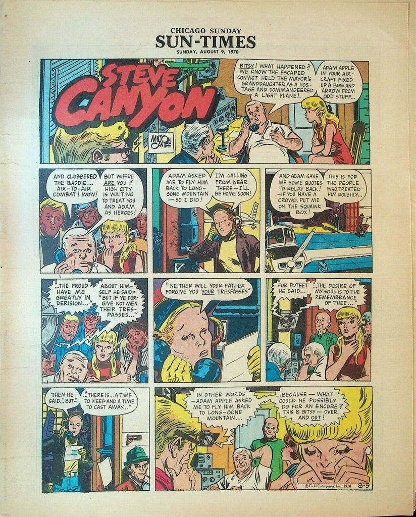 Chicago Sunday Sun-Times Comic Section August 9 1970 Steve Canyon Mary Worth