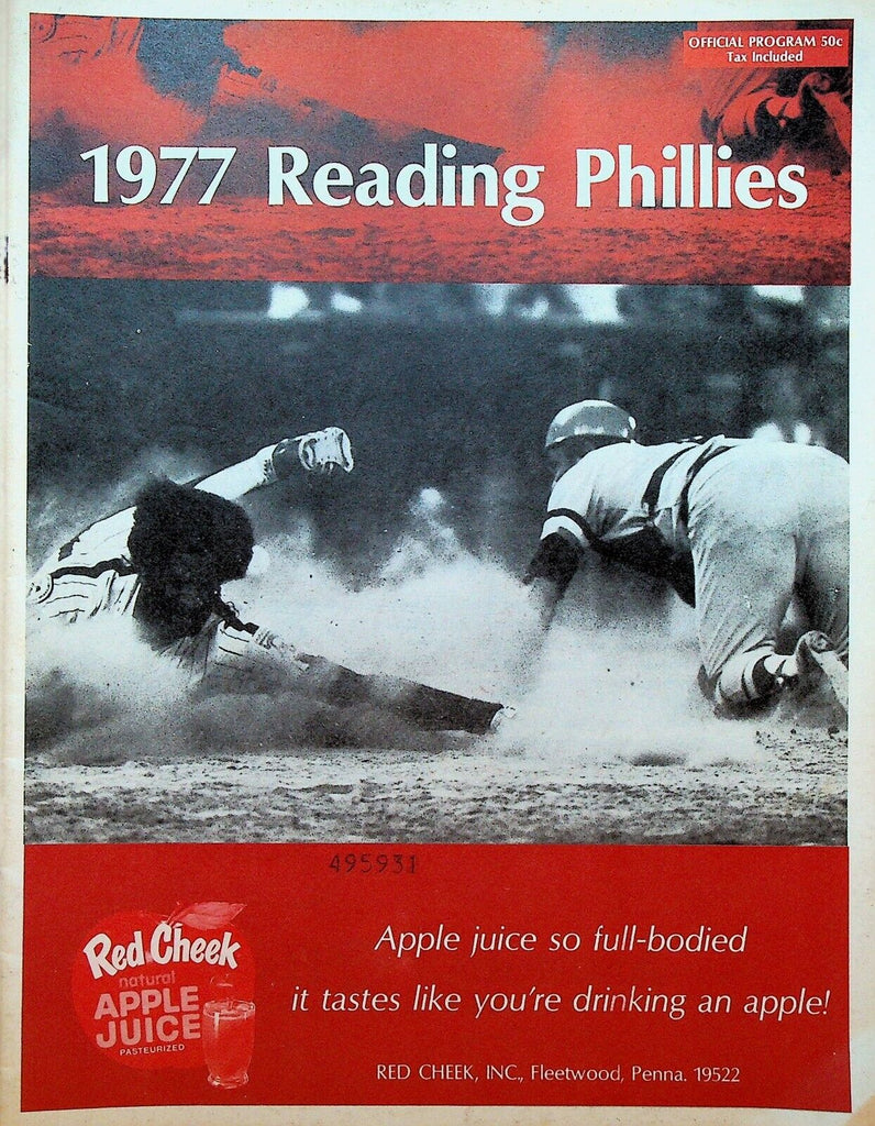 Reading Phillies Minor League Program 1977