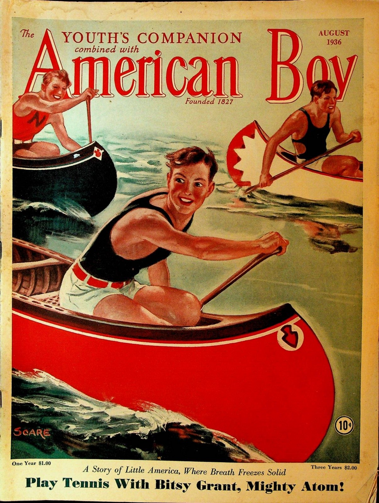 American Boy August 1936 Bitsy Grant Tennis WF Score Thomas Poulter