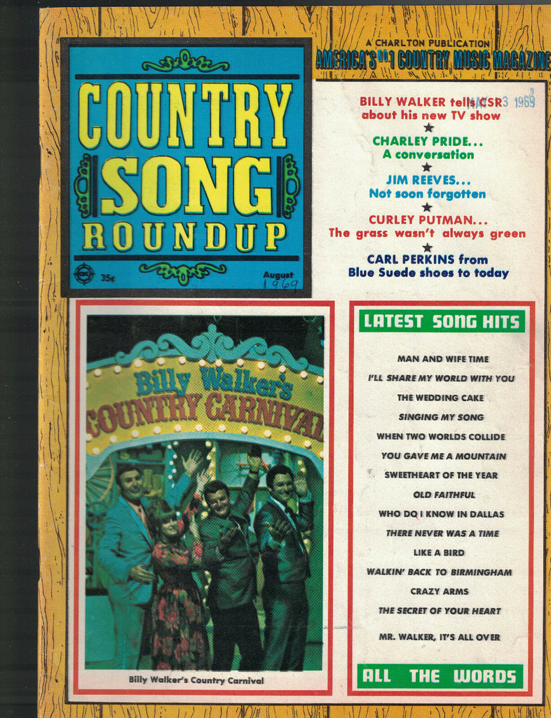 Country Song Roundup August 1969 Billy Walker's Country Carnival Carl Perkins