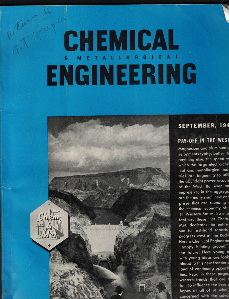 Chemical & Metallurgical Engineering Magazine September 1941 Aluminum Magnesium