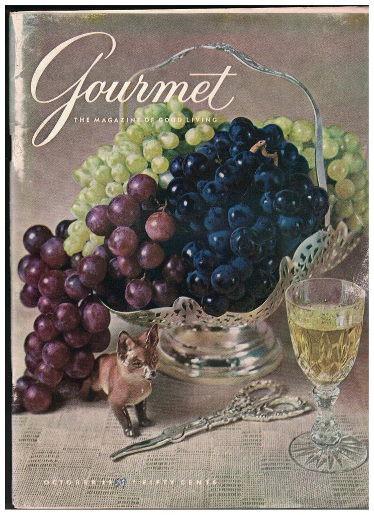 Gourmet Magazine October 1959 Hollandaise Grapes Old New York Restaurants