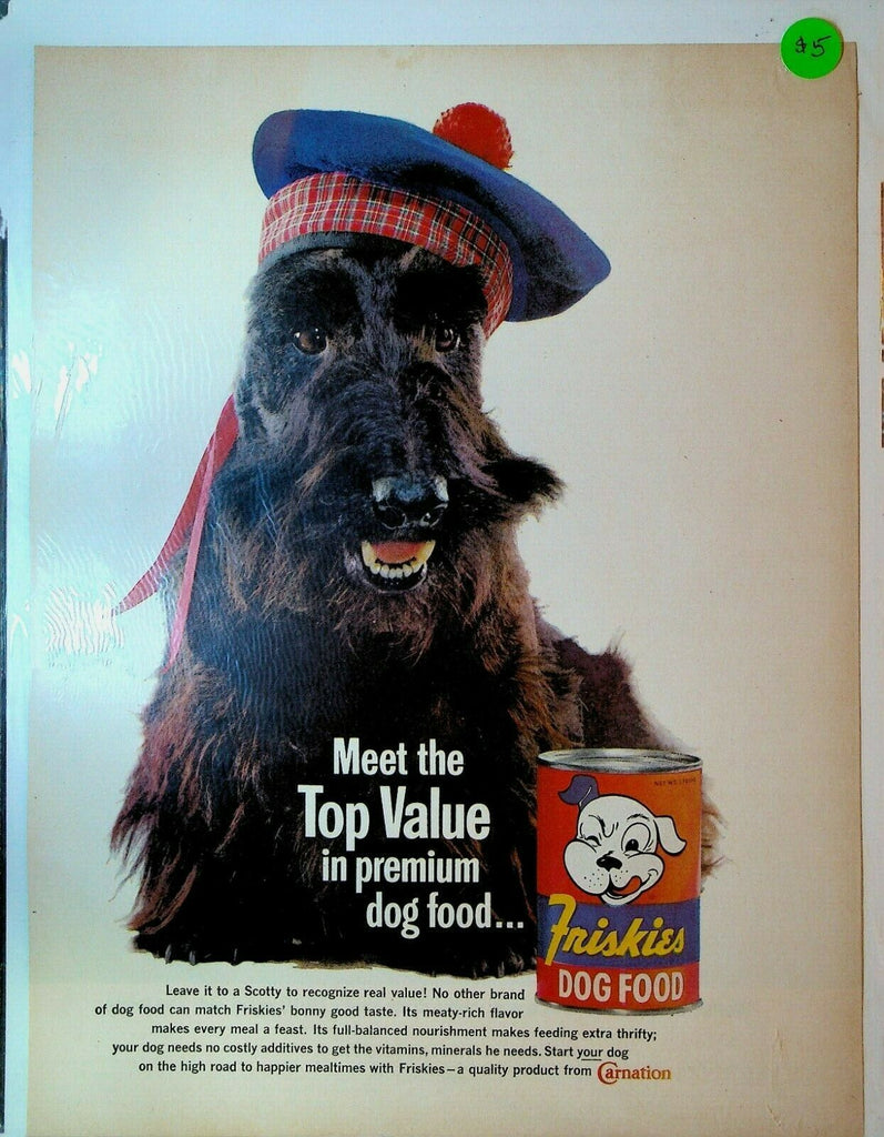 Scottie Dog Advertisement Lot of 9 Black & White Scotch Dog Food Red Heart
