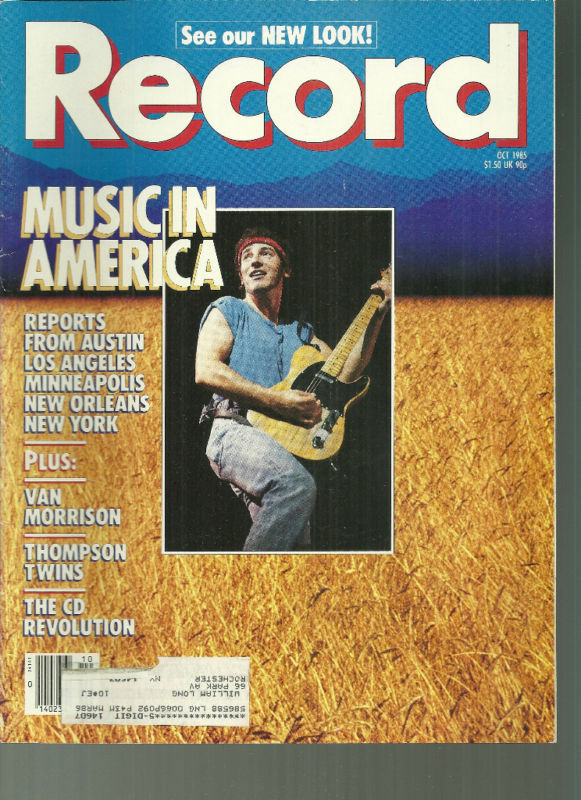 Record Magazine October 1985 Bruce Springsteen Van Morrison Thompson Twins