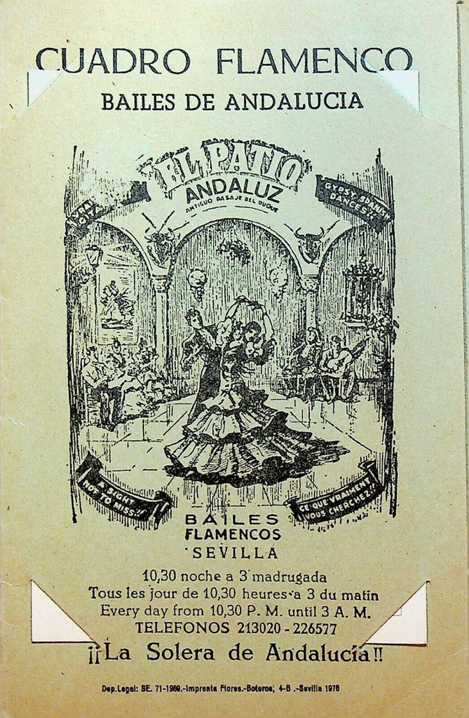 Cuadro Flamenco Bailes de Andalucia Souvenir Photo Folder Seville 1950s