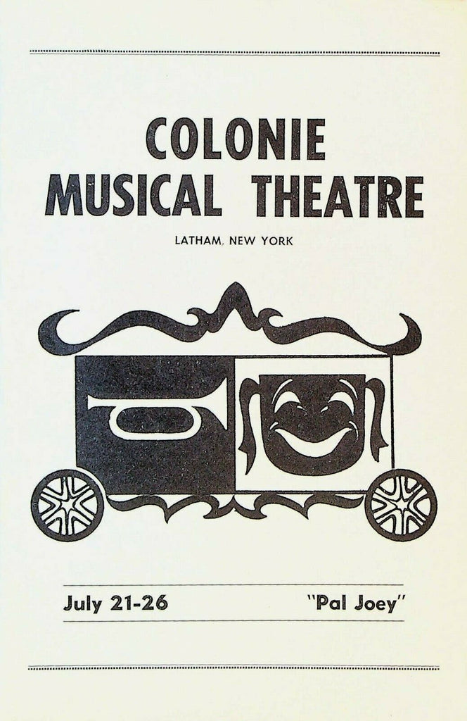 Pal Joey Program July 21 1959 Colonie Musical Theatre Latham Irene Manning