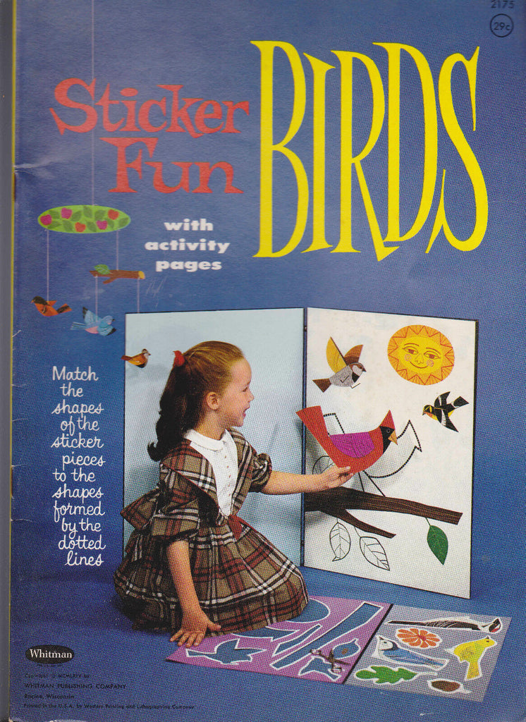Birds Sticker Fun with Activity Pages Whitman 1964 #2175 Book
