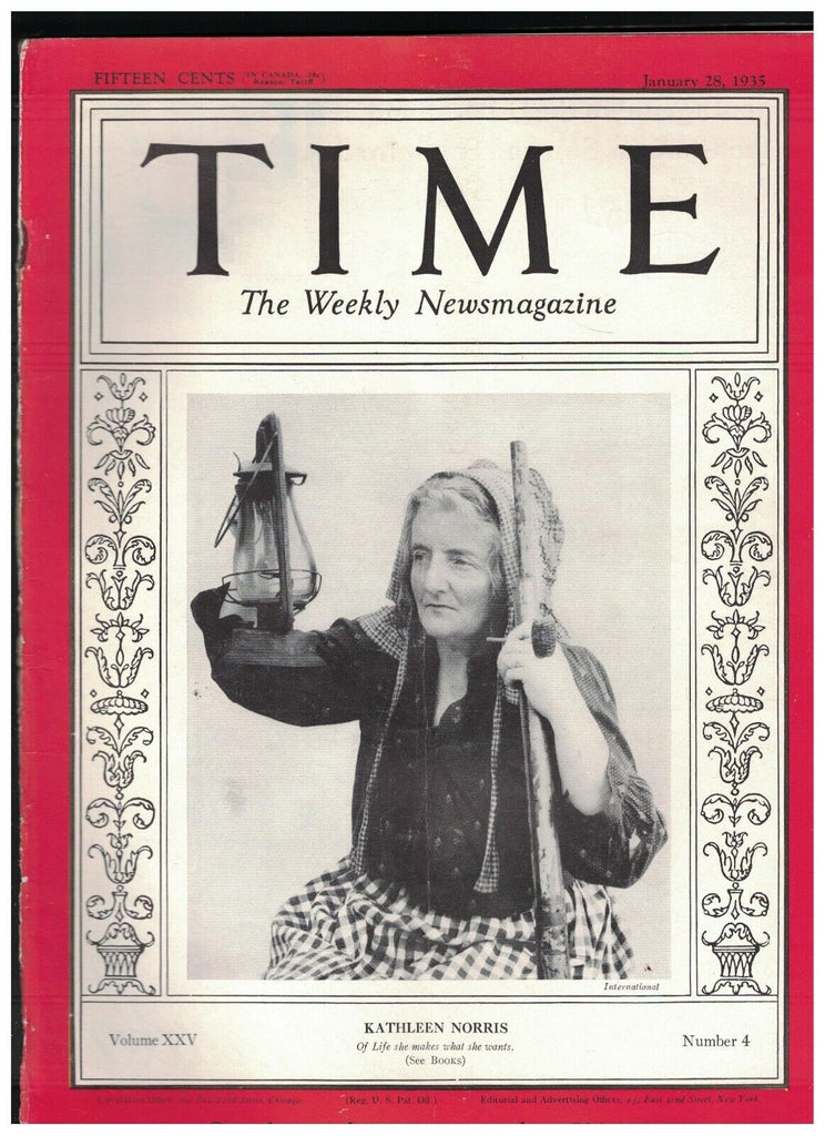 Time Magazine January 28 1935 Kathleen Norris Adolf Hitler Jinnojo Hayashi