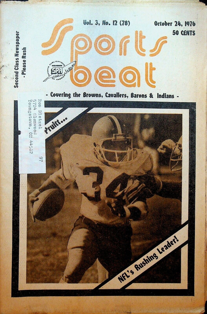 Northeast Ohio Sports Beat Magazine October 24 1976 Greg Pruitt