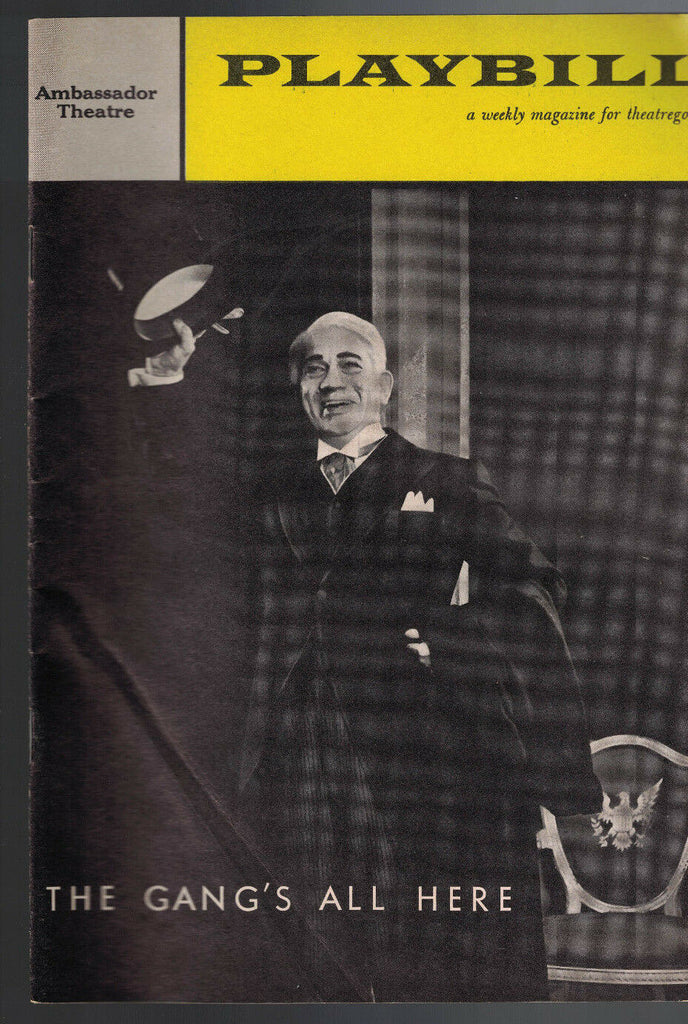 The Gang's All Here Playbill December 28 1959 Melvyn Douglas Jean Dixon