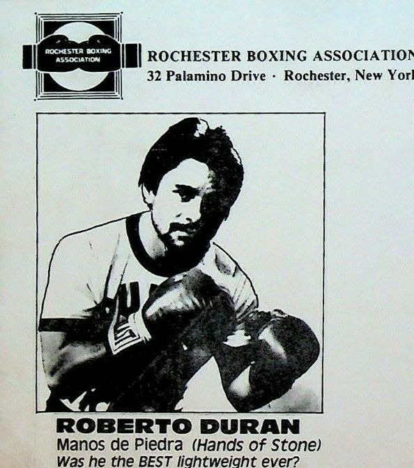 Roberto Duran Boxer Cover 1988 Rochester NY Boxing Association