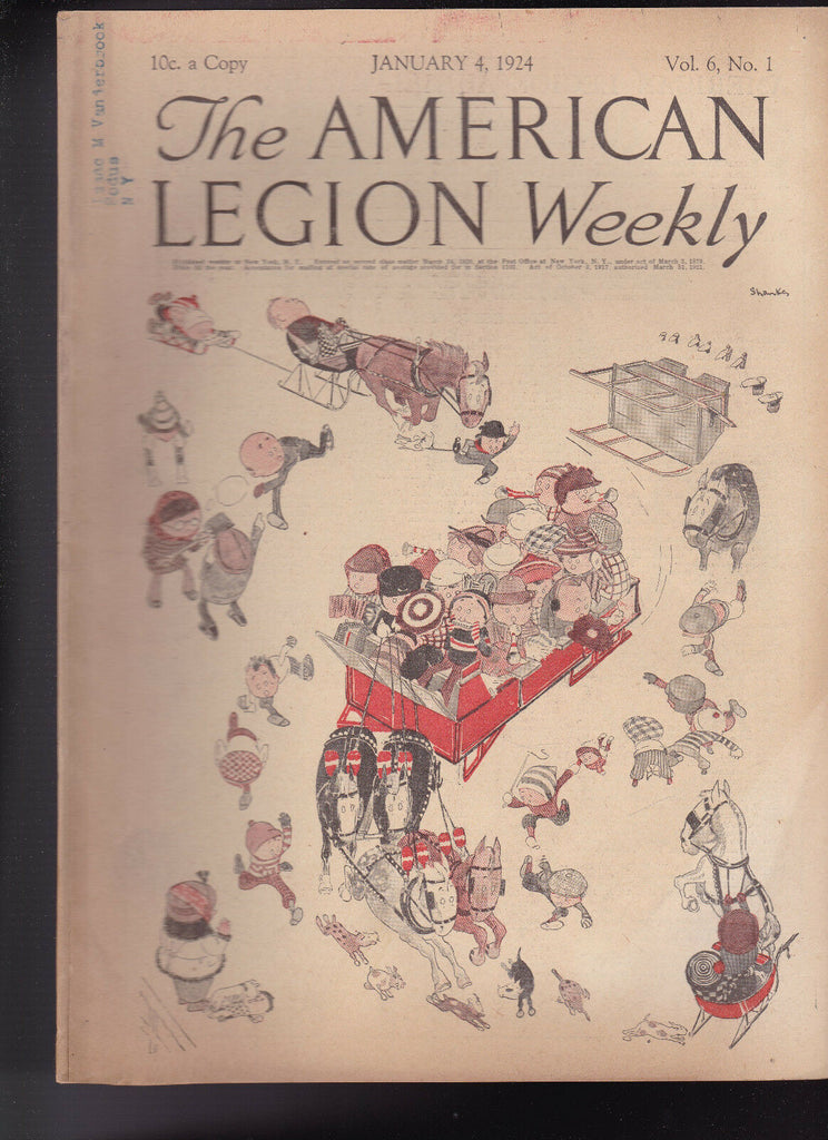 American Legion Magazine Open Sleigh Cover  January 4 1924