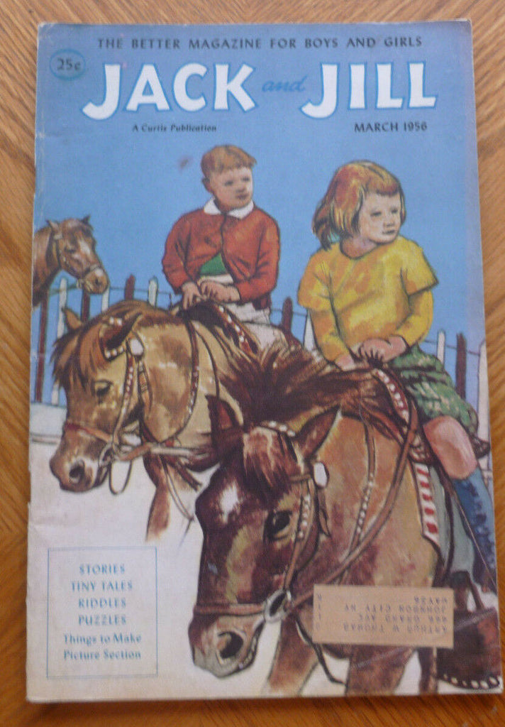 Jack and Jill Magazine March 1956 Paul Froelich Horse Riding Cover Complete