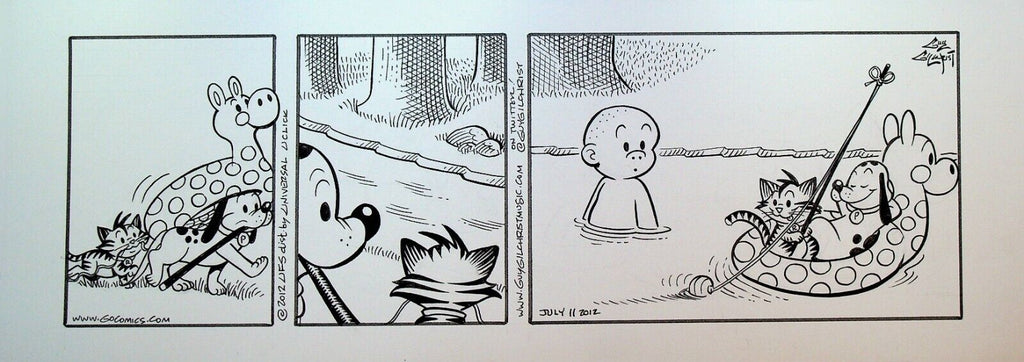 Nancy Comic Strip Original Art Guy Gilchrist July 11 2012 Fishing