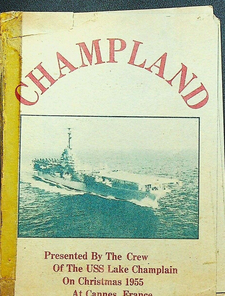 Champland USS Lake Champlain Christmas 1955 Program Cannes France