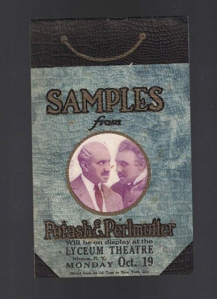 Samples from Potash & Perlmutter Play Brochure 1914 Lyceum Theatre Ithaca NY