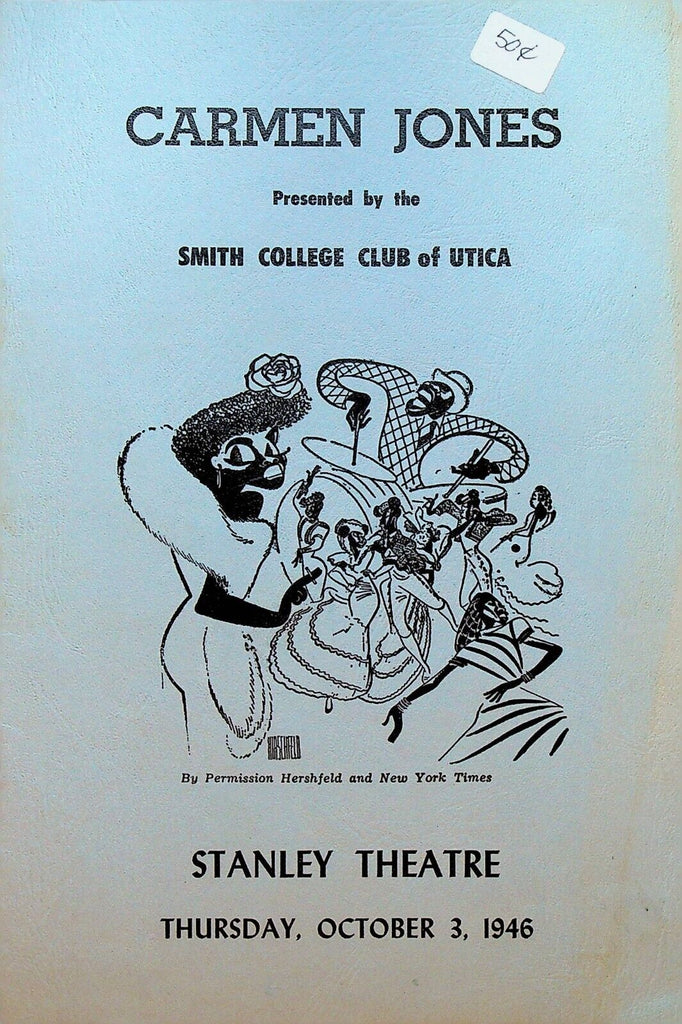 Carmen Jones Program October 3 1946 Smith College Club of Utica NY
