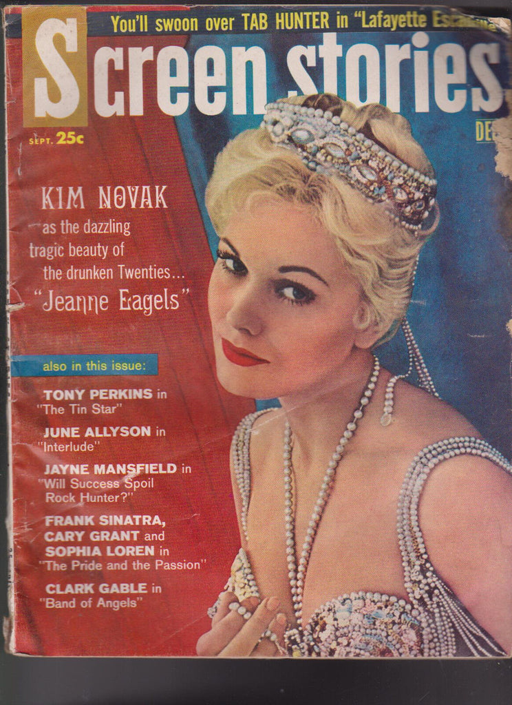 Screen Stories September 1957 Kim Novak Tony Perkins Jayne Mansfield Clark Gable