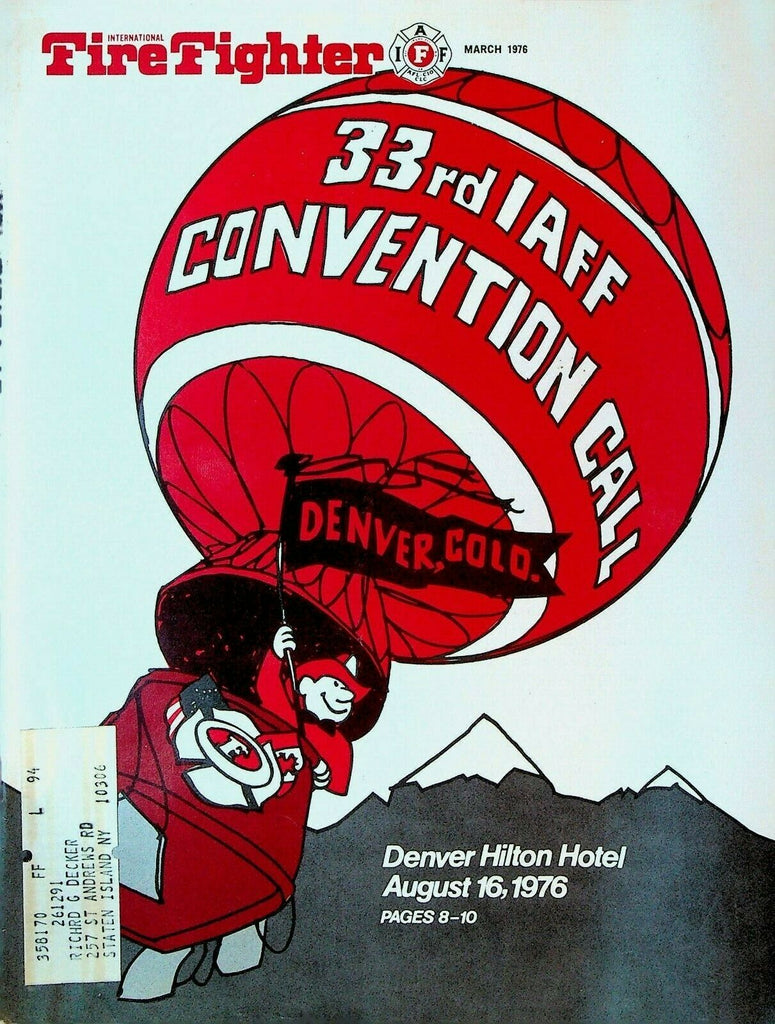 International Fire Fighter Magazine March 1976 IAF Convention Denver Colorado