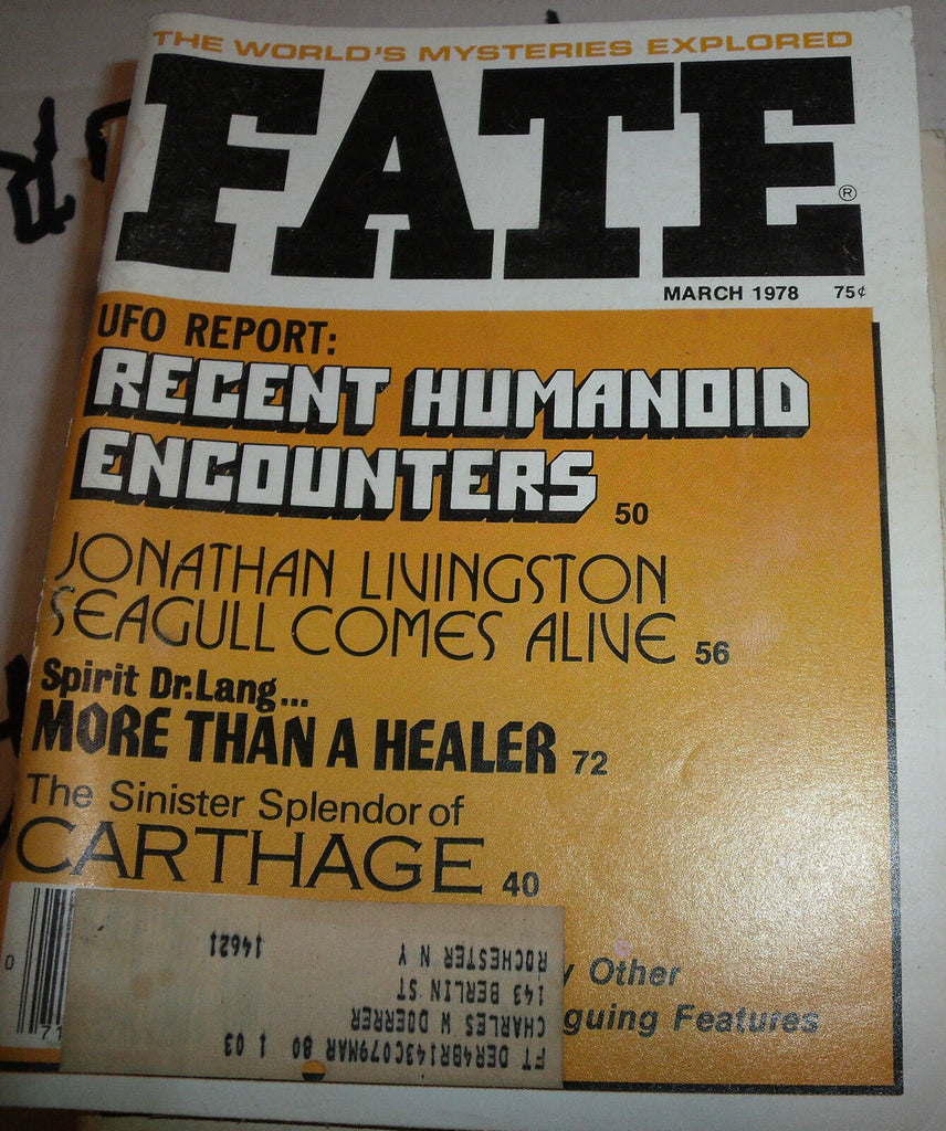 Fate Magazine-San Francisco Earthquake, Uri Geller, Spirit Dr Lang March 1978