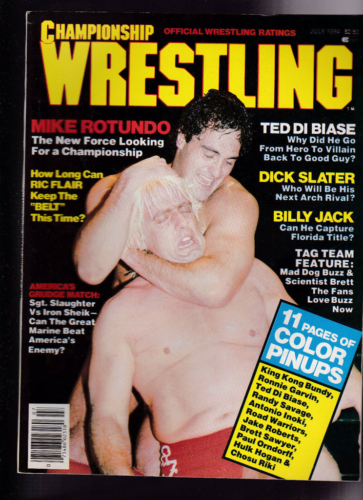 Championship Wrestling Magazine Mike Rotundo Ted DiBiase Ric Flair July 1984