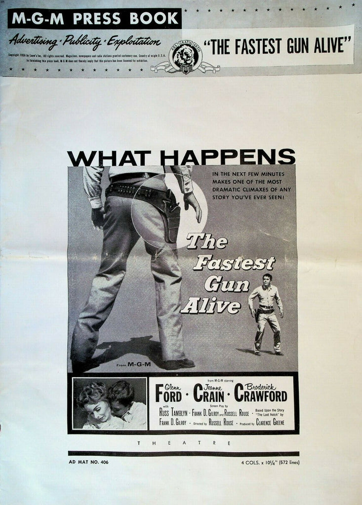 The Fastest Gun Alive MGM Press Book 1956 Glenn Ford Jeanne Crain
