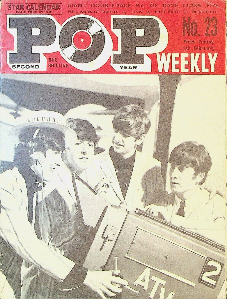Pop Weekly #23 February 1 1964 The Beatles Dave Clark 5 Elvis Presley