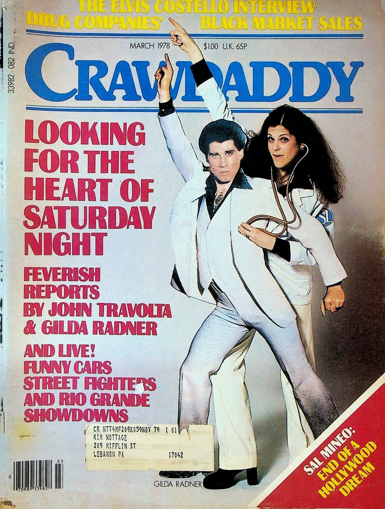 Crawdaddy March 1978 John Travolta Gilda Radner Sal Mineo Funny Cars