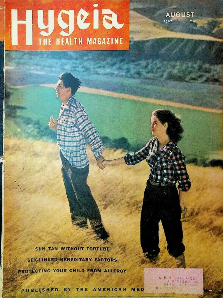 Hygeia Magazine Health AMA August 1947 Tuberculous Ticks Immunization Sun Tan
