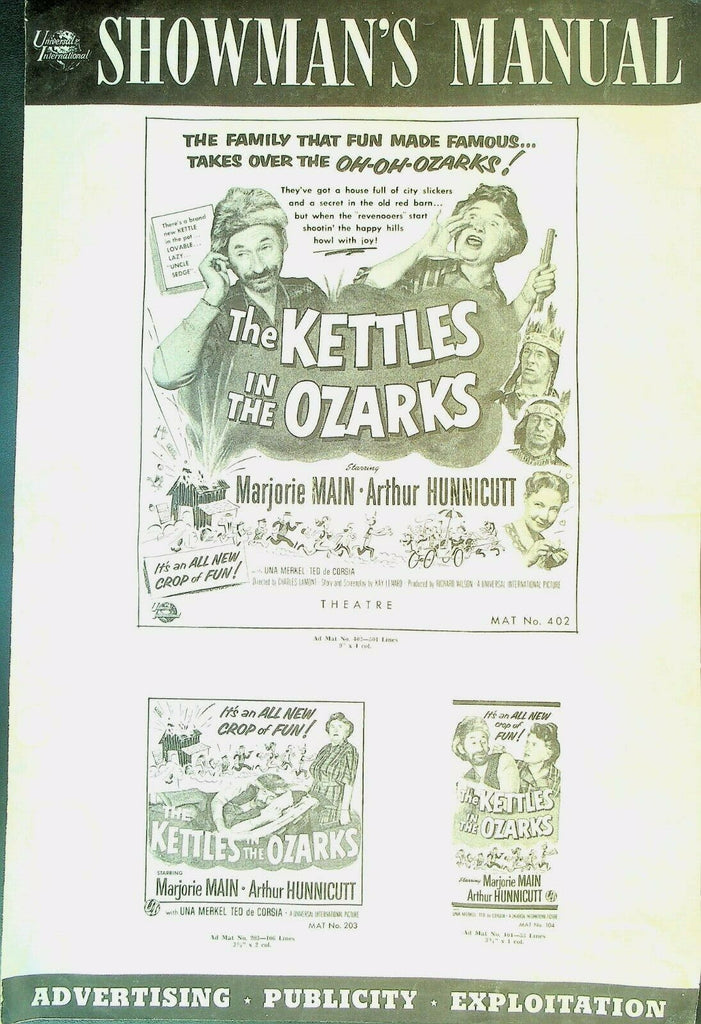 The Kettles in the Ozarks Universal International Showman's Manual 1956