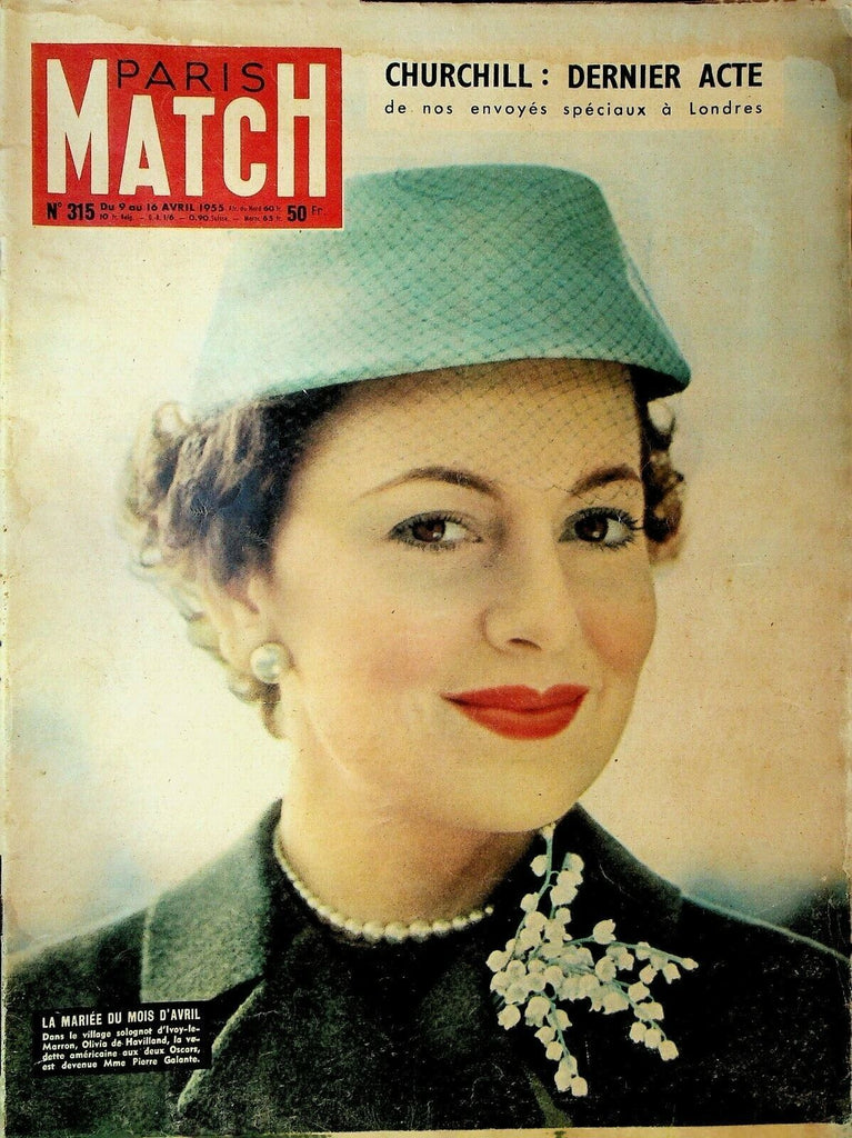 Paris Match April 16 1955 Marilyn Monroe Olivia de Havilland Bing Crosby Oscars