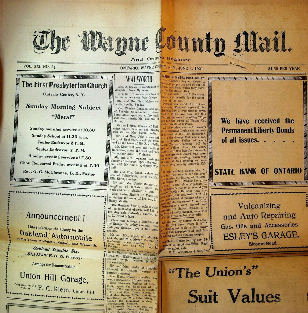 Wayne County Mail June 3 1921 Boy Scuts Grace Miller White Mississippi Valley