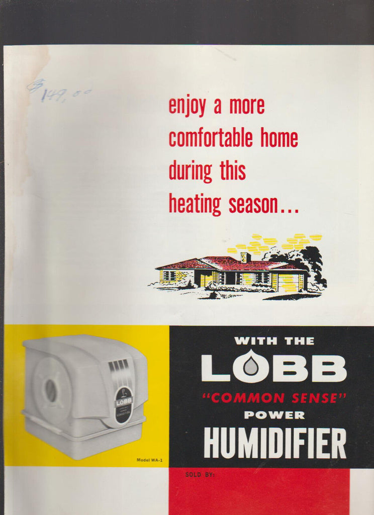 Lobb Common Sense Power Humidifier Brochure 1969 Detroit Michigan
