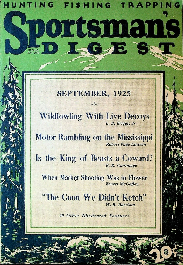 Sportsman's Digest September 1925 Grand Tetons Fishing Tarpon Herons