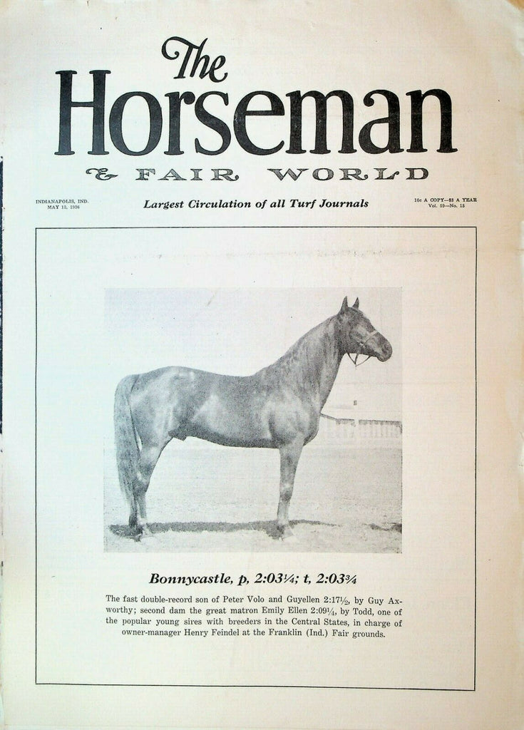 Horseman & Fair World Magazine Harness Racing May 13 1936 Bonnycastle