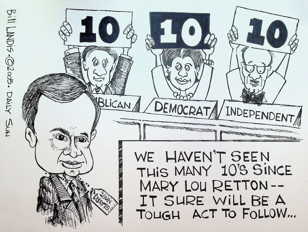 Bill Landis Original Cartoon Art The Villages Daily Sun 2005 John Roberts