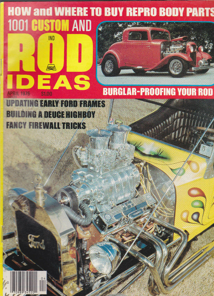 1001 Custom & Rod Ideas Magazine Deuce Highboy  April 1976 Free US S/H